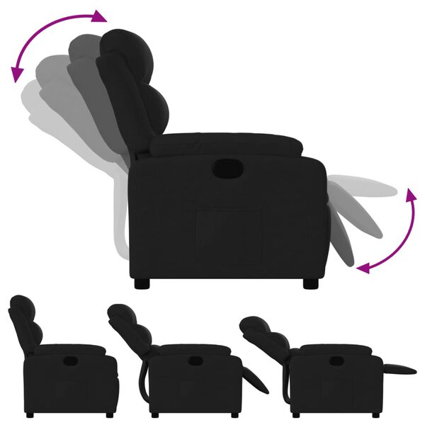 vidaXL Fauteuil inclinable en tissu noir