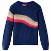Pull-over tricot&eacute; pour enfants bleu marine 128