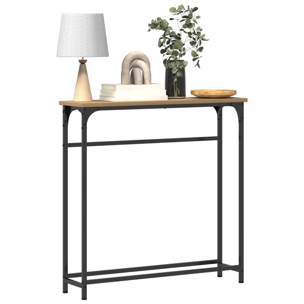 vidaXL Table console avec &eacute;tag&egrave;re Ch&ecirc;ne artisanal 75 x 19,5 x 75 cm