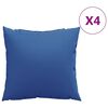 vidaXL Coussins décoratifs lot de 4 bleu royal 40x40 cm tissu