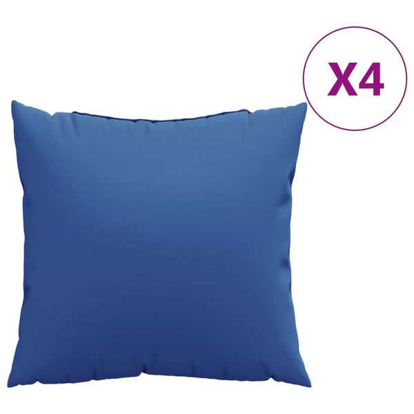 vidaXL Coussins décoratifs lot de 4 bleu royal 40x40 cm tissu