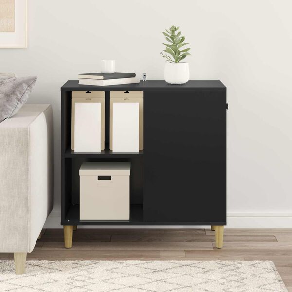 vidaXL Maison pour chat Noir 72 x 42.5 x 70 cm Bois d'ing&eacute;nierie