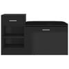 vidaXL Banc à chaussures Noir brillant 94,5x31x57 cm Aggloméré