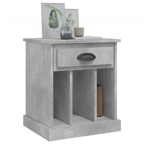 vidaXL Tables de chevet 2 pcs gris béton 43x36x50 cm