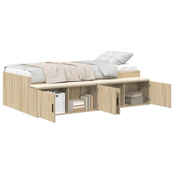 vidaXL Cadre de lit Chêne Sonoma 70 x 190 cm Bois d'ingénierie