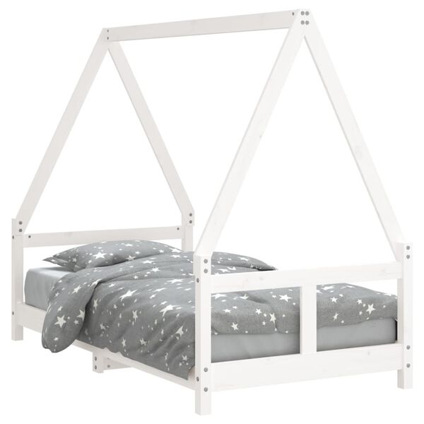 vidaXL Cadre de lit pour enfant blanc 80x160 cm bois de pin massif
