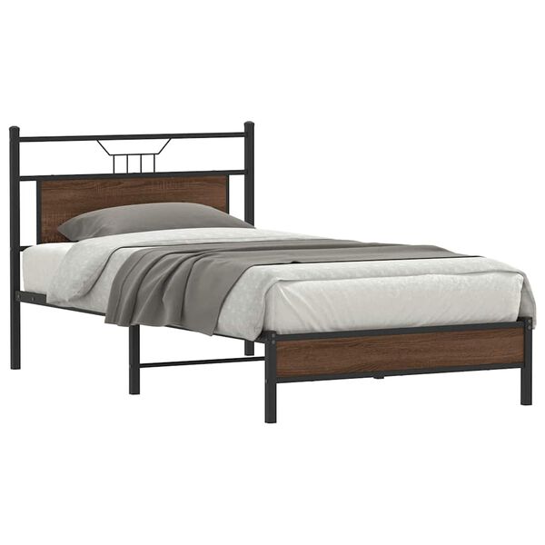 vidaXL Cadre de lit sans matelas ch&ecirc;ne marron 100x200 cm