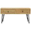 vidaXL Table basse avec 2 tiroirs Marron sculpt&eacute; 80x40x40,5 cm Bois