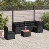 vidaXL Salon de jardin 7 pcs avec coussins noir r&eacute;sine tress&eacute;e