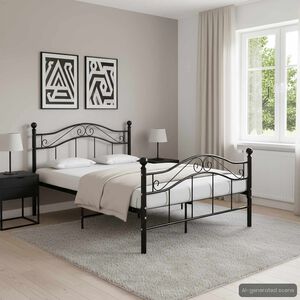 vidaXL Cadre de lit sans matelas noir m&eacute;tal 120x200 cm