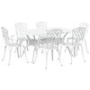 vidaXL Ensemble de salle &agrave; manger pour jardin 7 pcs Blanc Aluminium