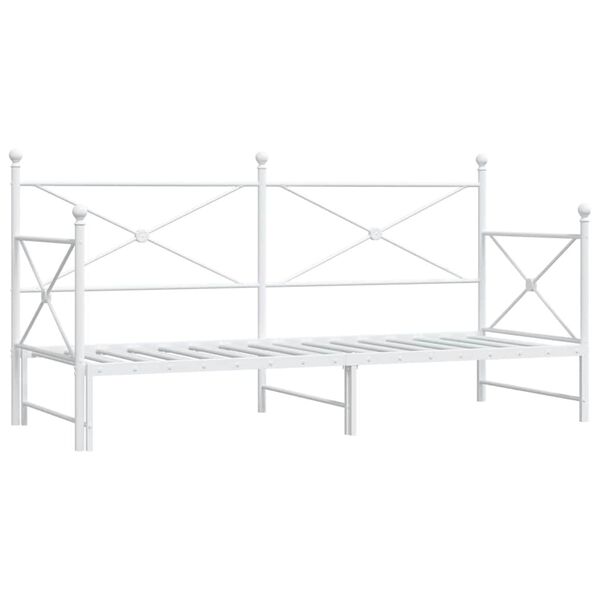 vidaXL Lit de jour avec lit gigogne sans matelas blanc 80x200 cm acier