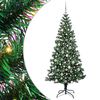 vidaXL Sapin de No&euml;l artificiel pr&eacute;-&eacute;clair&eacute; Vert 210 cm PVC et m&eacute;tal
