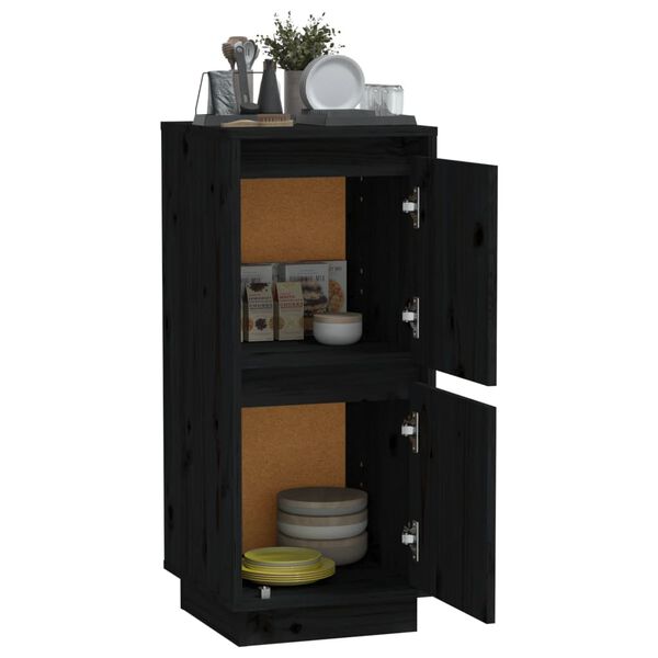 vidaXL Buffet Noir 31,5x34x75 cm Bois massif de pin
