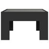 vidaXL Table basse avec LED infini noir 50x50x30 cm