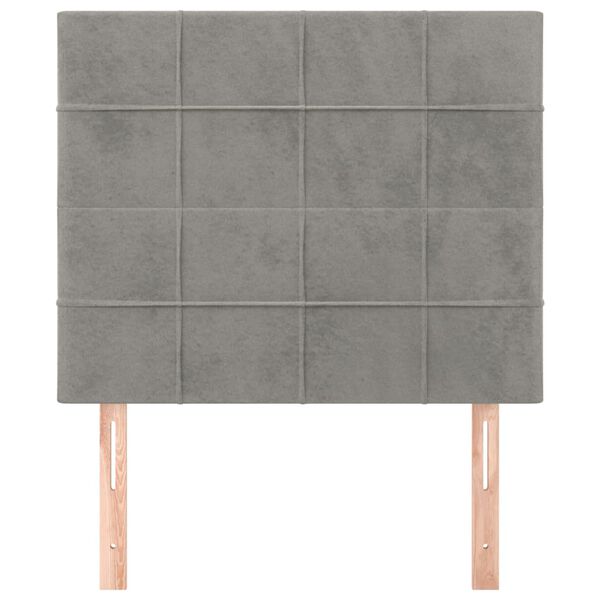 vidaXL T&ecirc;te de lit Gris clair 80x5x118/128 cm Velours