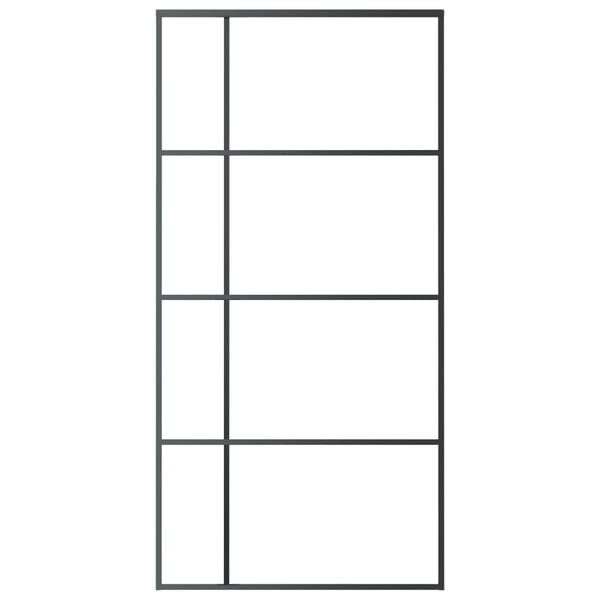 vidaXL Porte coulissante Verre ESG d&eacute;poli aluminium 102,5x205 cm Noir