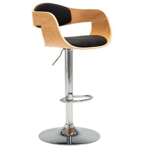 vidaXL Tabouret de bar Noir Bois courb&eacute; et similicuir