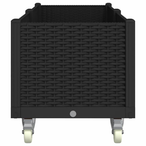 vidaXL Jardini&egrave;re &agrave; roulettes noir 160x50x54 cm PP