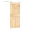 vidaXL Porte coulissante et kit de quincaillerie 90x210 cm pin massif