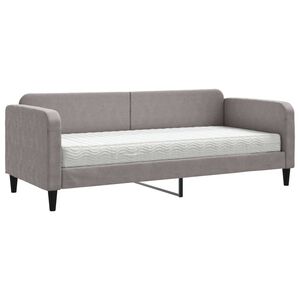 vidaXL Lit de jour avec matelas taupe 80x200 cm tissu