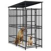 vidaXL Chenil d'ext&eacute;rieur avec toit pour chiens Acier 1,84 m&sup2;