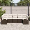 vidaXL Ensemble de canap&eacute; de jardin 7 pcs Marron Poly Rattan