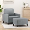 vidaXL Fauteuil avec repose-pied Gris clair 60 cm Tissu