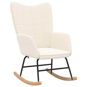 vidaXL Chaise &agrave; bascule Cr&egrave;me Tissu Sherpa