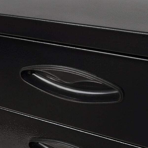 vidaXL Coffre &agrave; outils m&eacute;tallique 3 tiroirs Noir