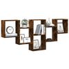 vidaXL &Eacute;tag&egrave;re murale ch&ecirc;ne fum&eacute; 159x18x66 cm bois d'ing&eacute;nierie