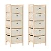 vidaXL Étagères de rangement avec 5 paniers en tissu 2 pcs beige cèdre