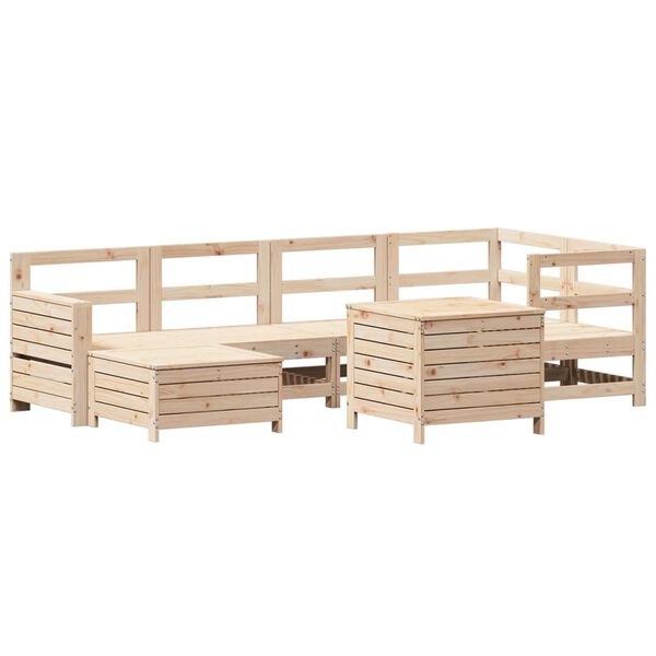 vidaXL Salon de jardin 7 pcs bois de pin massif
