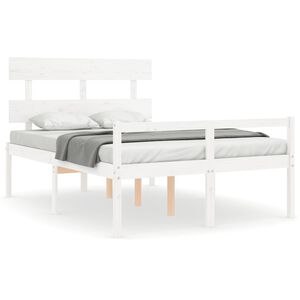 vidaXL Lit pour personne &acirc;g&eacute;e sans matelas blanc bois massif