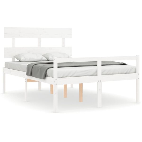 vidaXL Lit pour personne &acirc;g&eacute;e sans matelas blanc bois massif