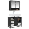 vidaXL Armoire lavabo de salle de bain noir 80x33x60cm bois ing&eacute;nierie