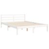 vidaXL Cadre de lit sans matelas blanc 140x200 cm bois massif