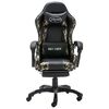 vidaXL Fauteuil de jeux vid&eacute;o repose-pied Noir/camouflage Similicuir