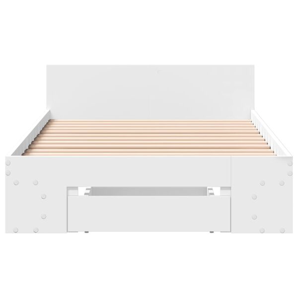 vidaXL Cadre de lit avec tiroir sans matelas blanc 90x190 cm