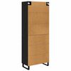 vidaXL Haut Armoire 2 pcs Ch&ecirc;ne noir Bois Agglom&eacute;r&eacute; et Verre