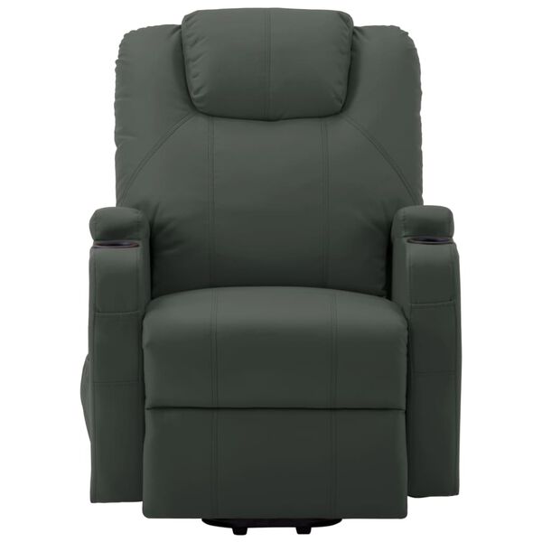 vidaXL Fauteuil de massage Anthracite Similicuir