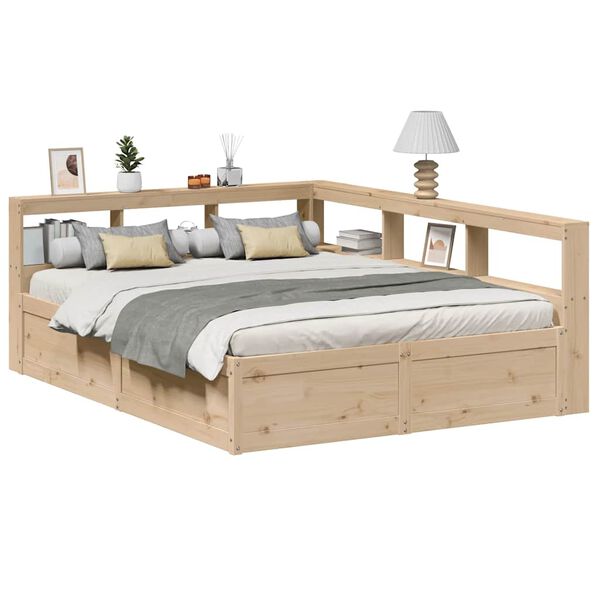 vidaXL Lit biblioth&egrave;que sans matelas 160x200 cm bois massif de pin