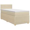 vidaXL Lit boxspring avec matelas Cr&egrave;me 100 x 200 cm Tissu