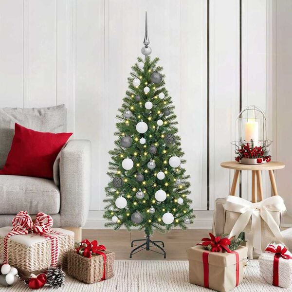 vidaXL Sapin de No&euml;l artificiel avec 150 LED Vert 120 cm PE et PVC