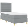 vidaXL Lit &agrave; ressorts avec matelas Gris clair 90 x 190 cm tissu