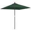 vidaXL Parasol de jardin avec m&acirc;t en bois vert 198x198x231 cm