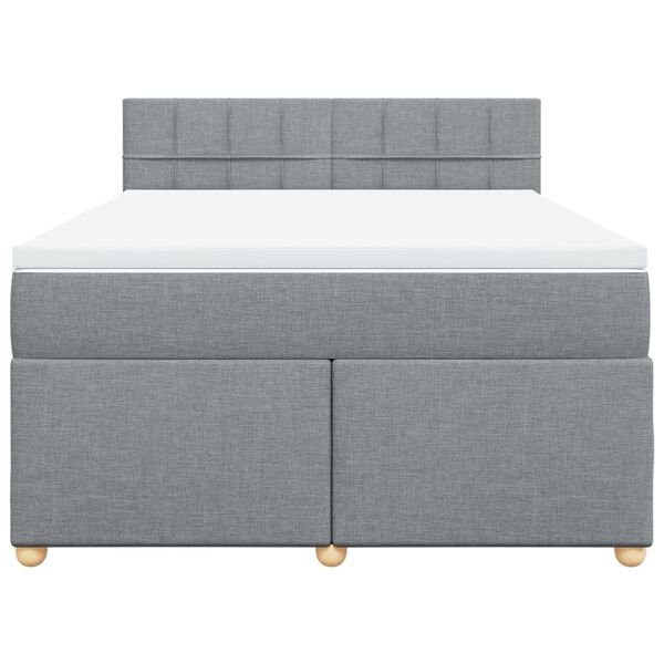 vidaXL Sommier &agrave; lattes de lit avec matelas Gris clair 160x200cm Tissu