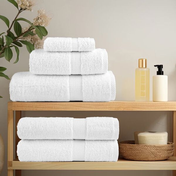 vidaXL Serviettes de douche de qualit&eacute; sup&eacute;rieure SOLUND 4 pcs blanc