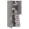 vidaXL Buffet haut Sonoma gris 69,5x34x180 cm Bois d'ing&eacute;nierie