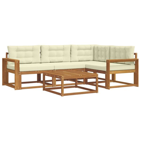 vidaXL Ensemble de canap&eacute;s d'ext&eacute;rieur 5 pcs Naturel et Cr&egrave;me